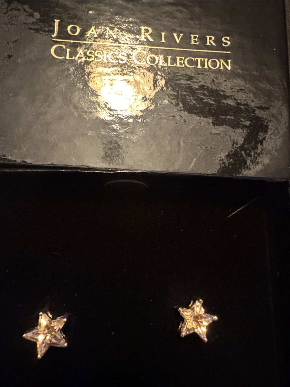 Joan Rivers Gold Star Crystal Stud Earrings